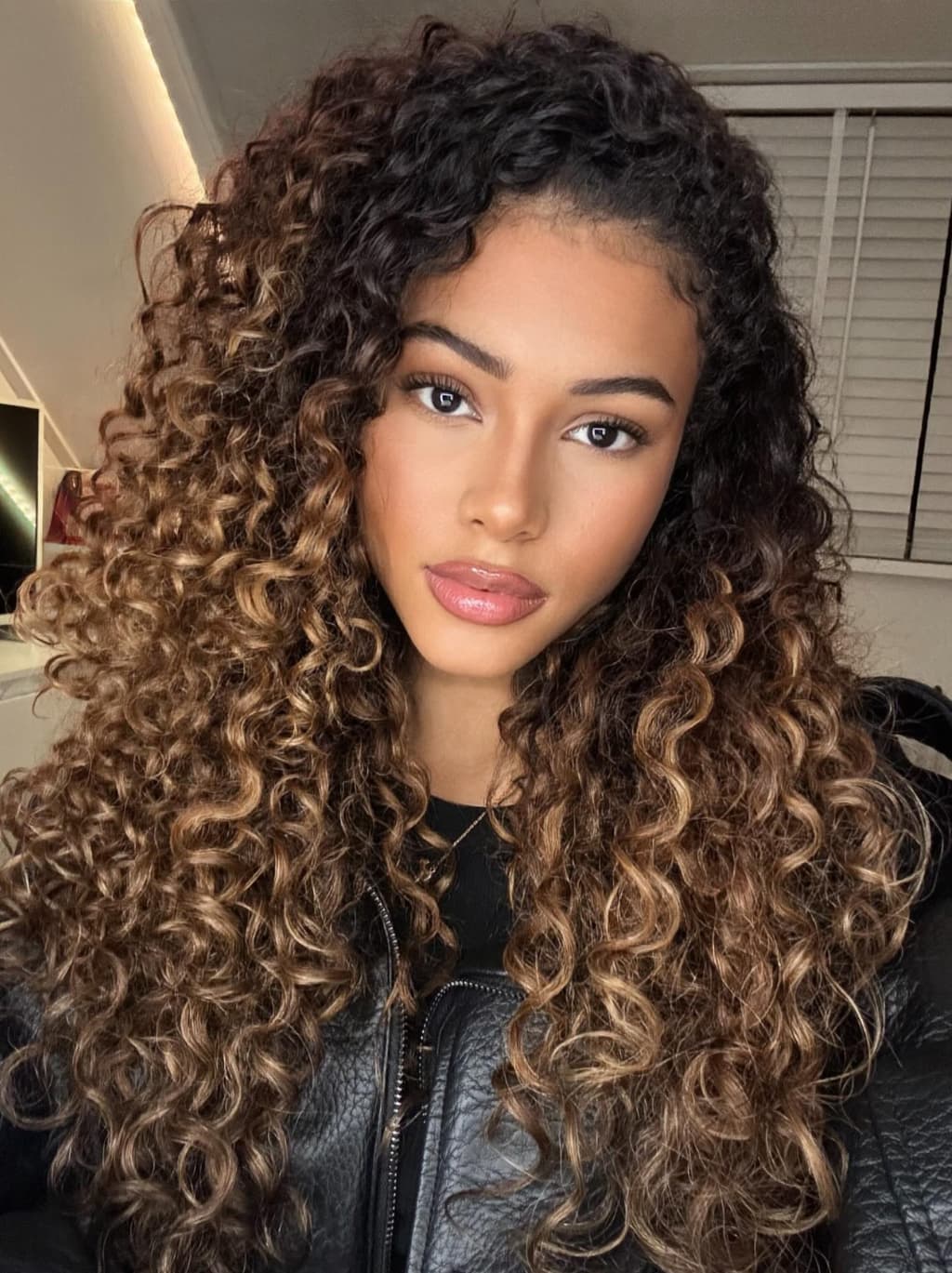 Dorsanee Caramel Golden Honey Blonde Brown With Dark Roots Tight Spring Curly 13X4 Lace Front Human Hair Wigs 250 300 Density - Image 3