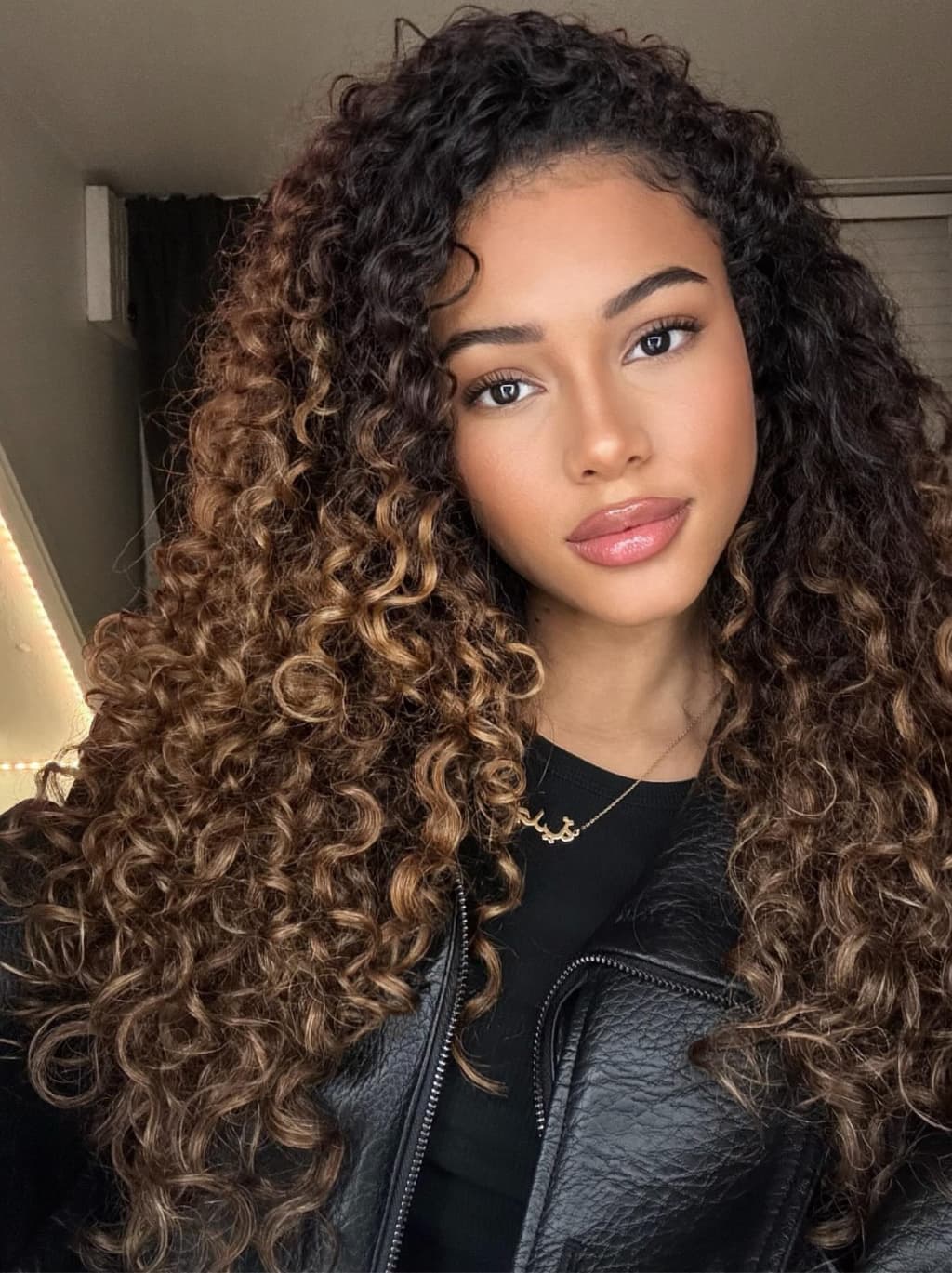 Dorsanee Caramel Golden Honey Blonde Brown With Dark Roots Tight Spring Curly 13X4 Lace Front Human Hair Wigs 250 300 Density - Image 5