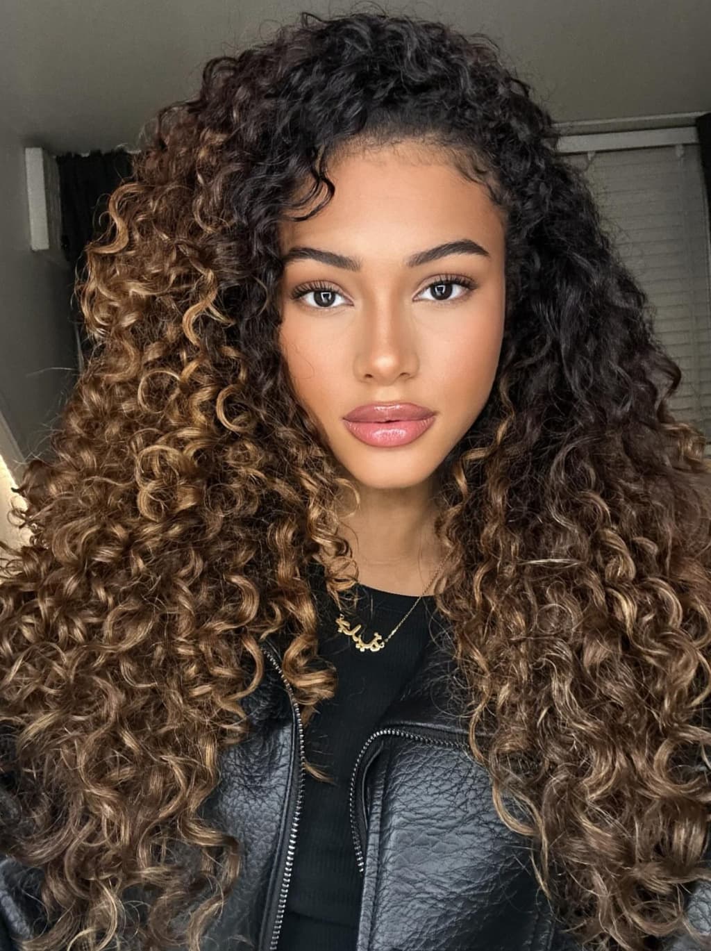 Dorsanee Caramel Golden Honey Blonde Brown With Dark Roots Tight Spring Curly 13X4 Lace Front Human Hair Wigs 250 300 Density - Image 6