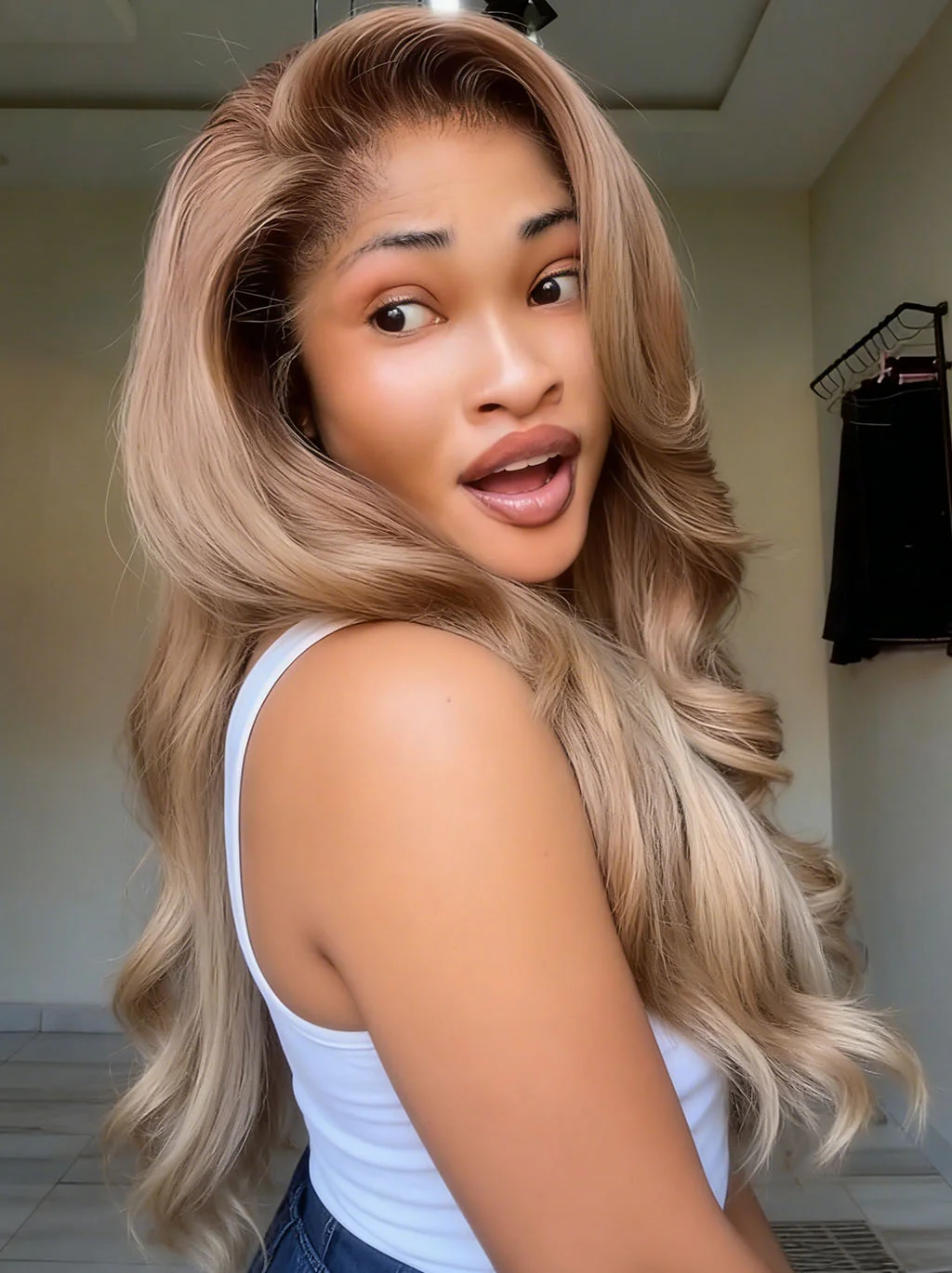 Dorsanee Champagne Ash Blonde 13x4 Lace Front Virgin Human Hair Wigs 200 Density - Image 4