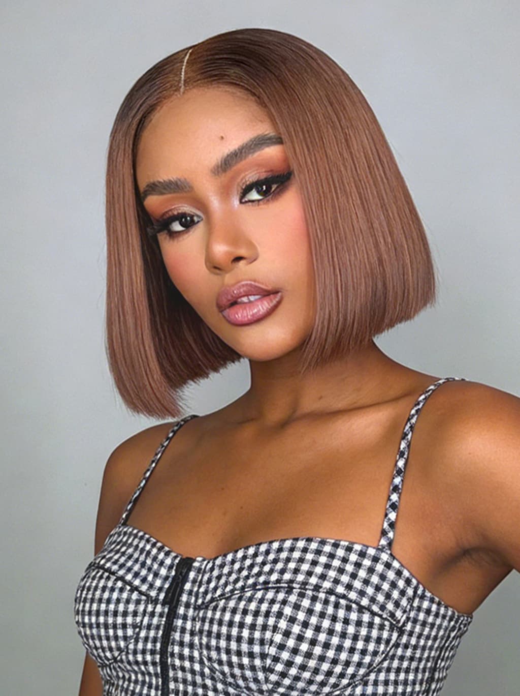 Dorsanee Chic Short Brown Pixie Cut Bob Wigs Mature Women Easy-to-style Straight Hair - Image 3
