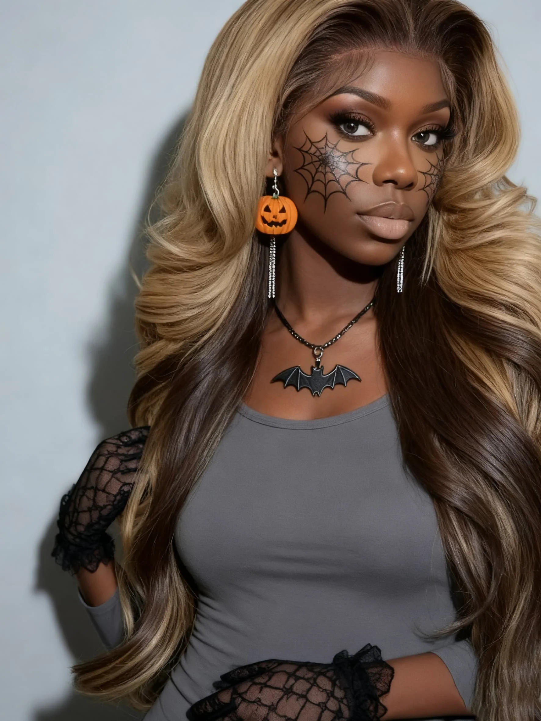 Dorsanee Halloween Cosplay Peekaboo honey Blonde Brown Dark Roots 13X4 Lace Front Human Hair Wigs - Image 7