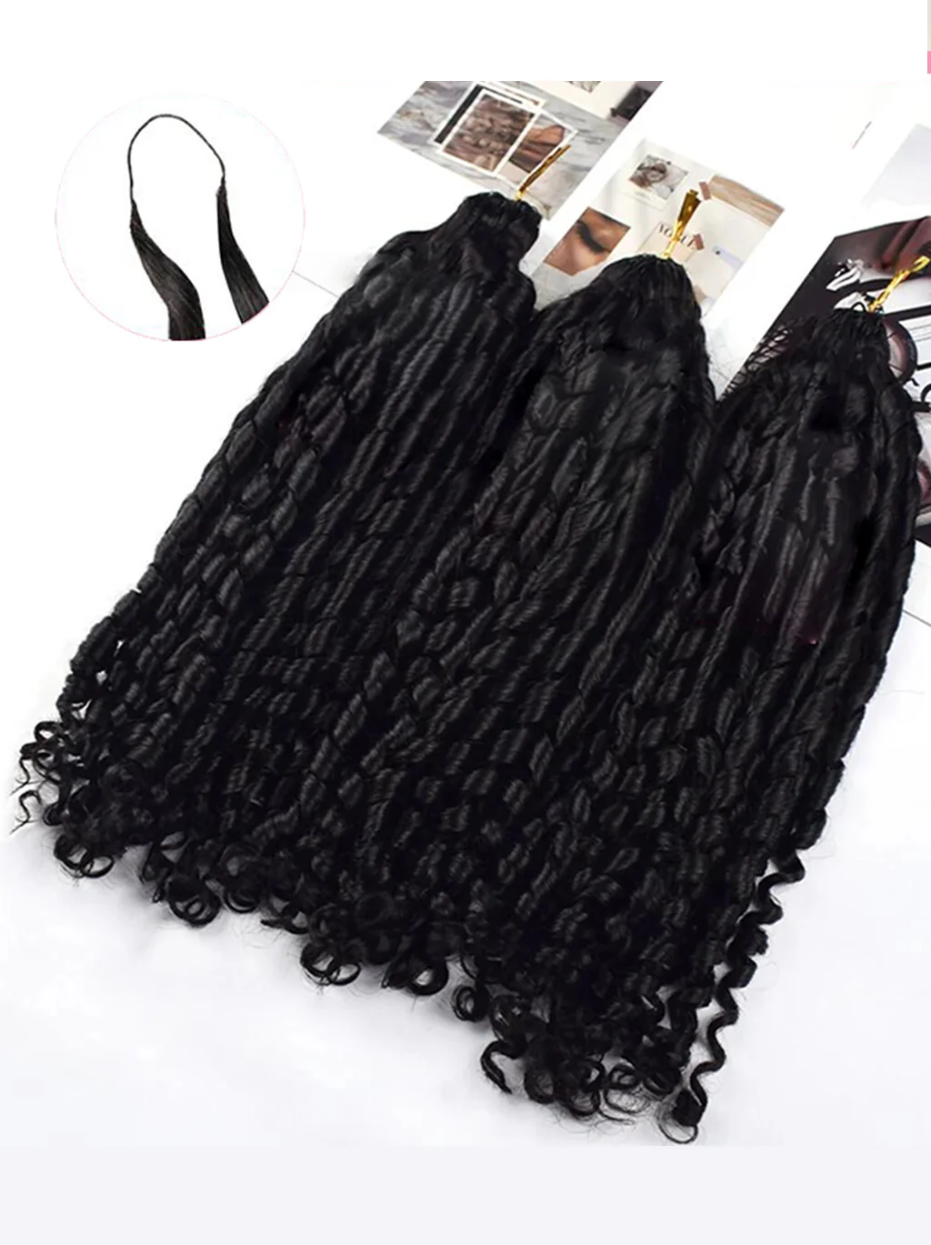 Dorsanee Crochet Burmese Kinky Pissy Curly Human Hair Extensions - Image 3