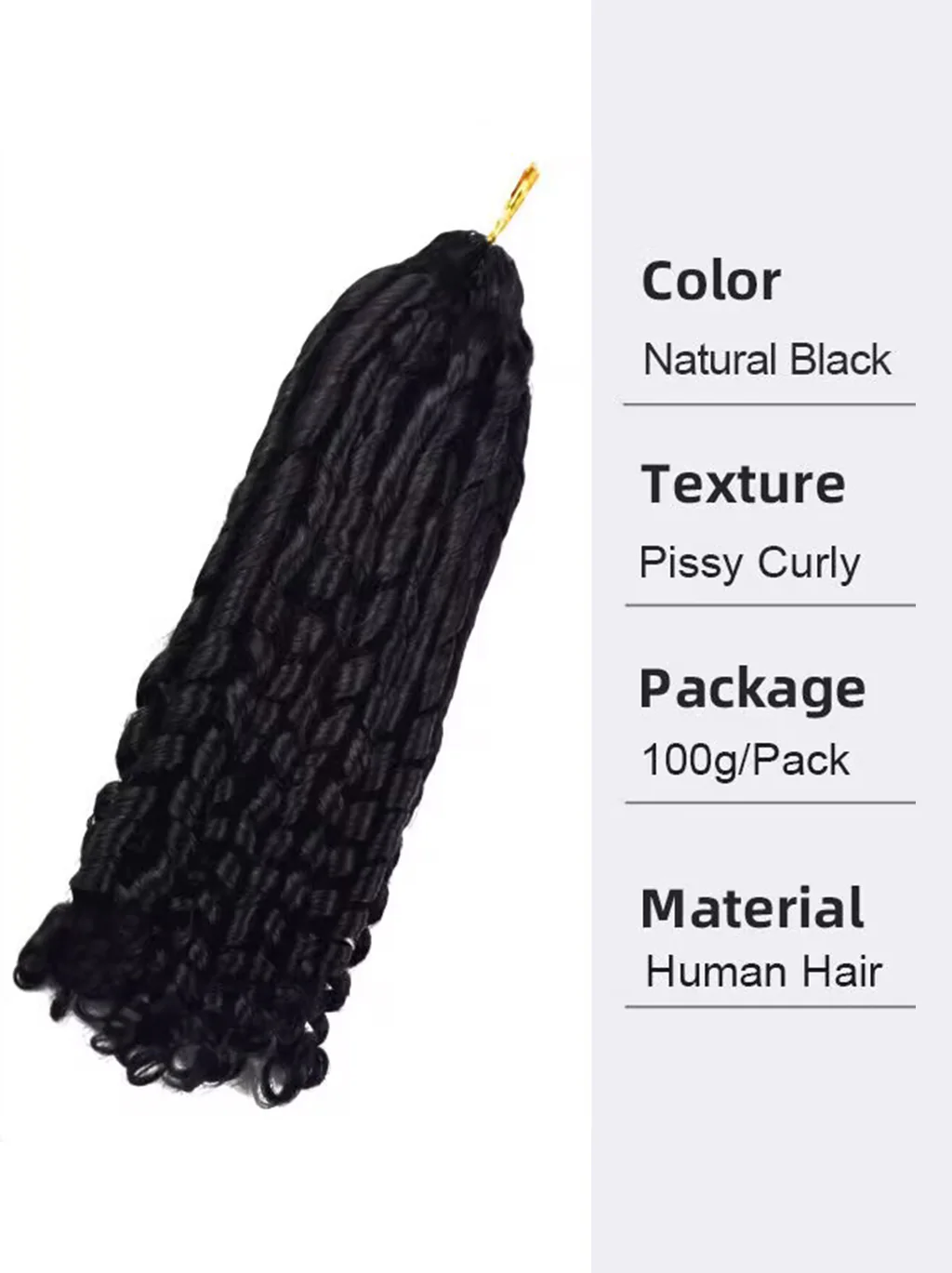 Dorsanee Crochet Burmese Kinky Pissy Curly Human Hair Extensions - Image 6