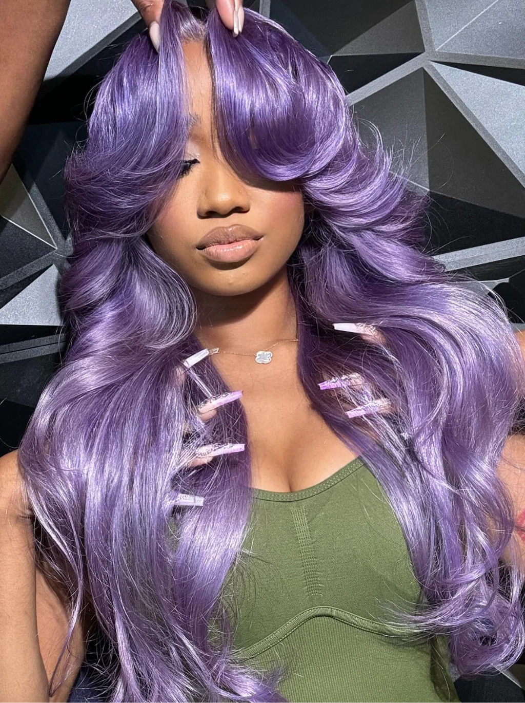 Dorsanee Curtain Bangs Wig Blonde Blue Purple Pink Red Yellow 13x4 Lace Front Human Hair Wigs - Image 10