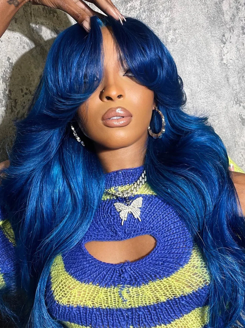 Dorsanee Curtain Bangs Wig Blonde Blue Purple Pink Red Yellow 13x4 Lace Front Human Hair Wigs - Image 9