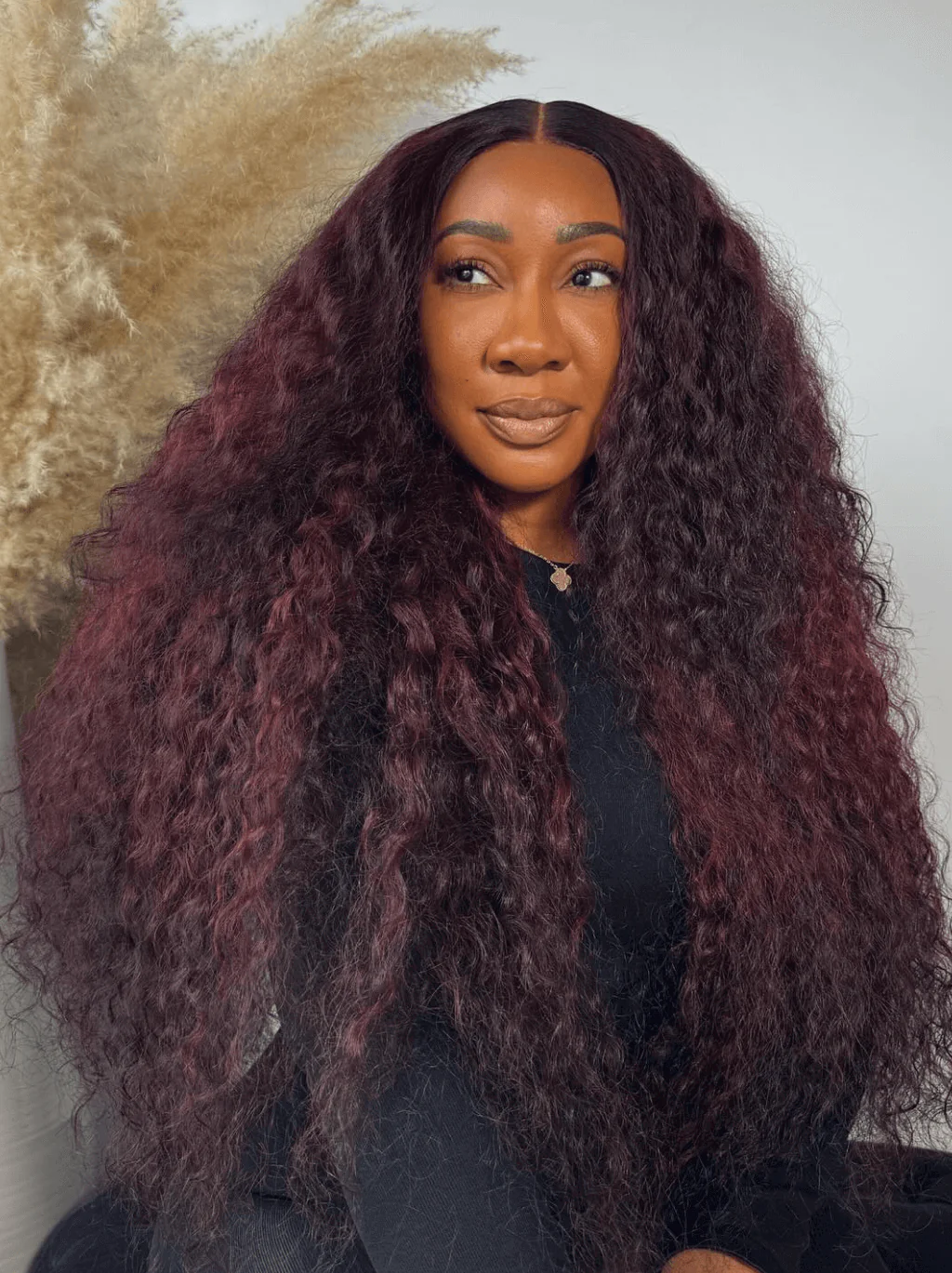 Dorsanee Dark 99J Red 200 250 Density 13x4 Lace Front Human Hair Wigs - Image 2