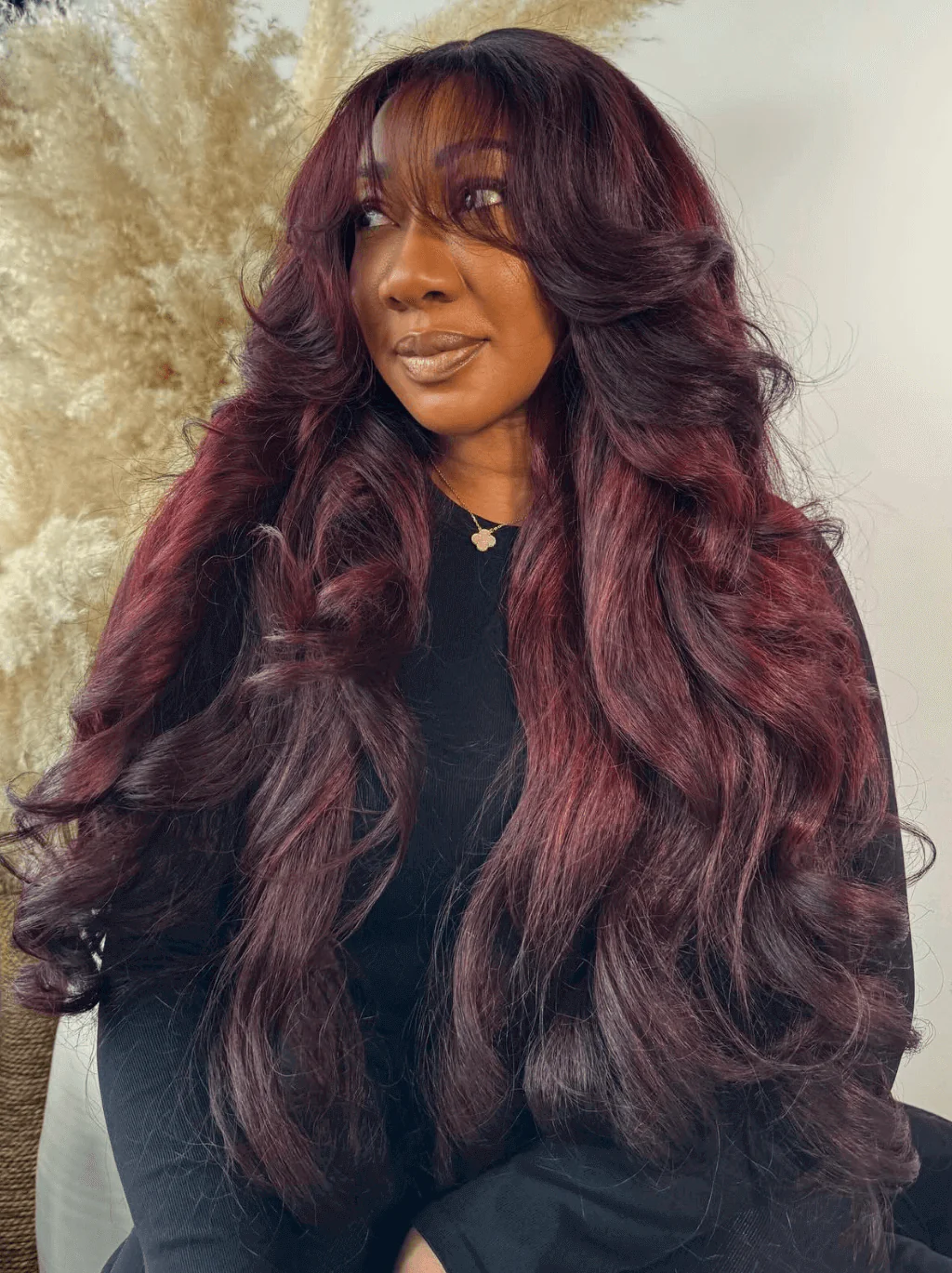 Dorsanee Dark 99J Red 200 250 Density 13x4 Lace Front Human Hair Wigs - Image 3