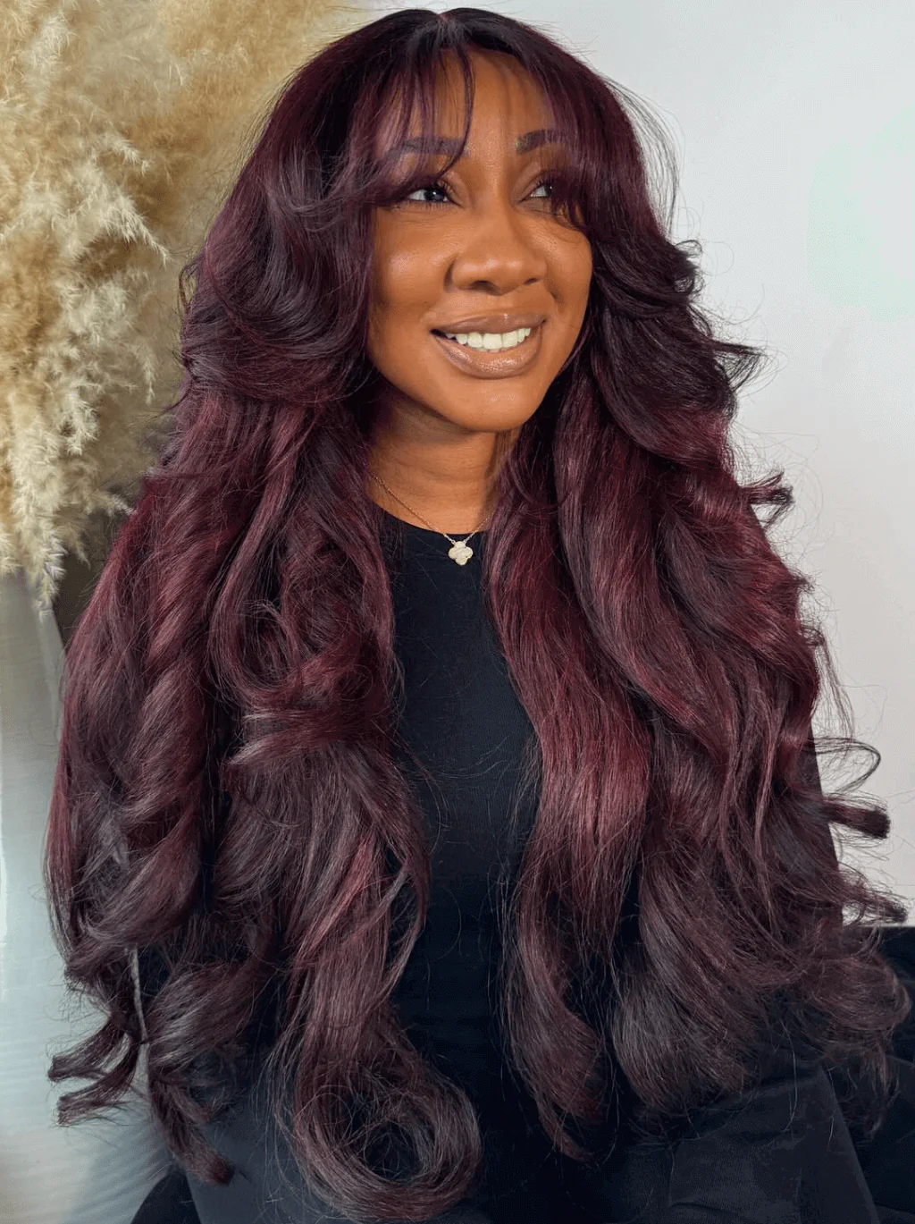 Dorsanee Dark 99J Red 200 250 Density 13x4 Lace Front Human Hair Wigs - Image 4