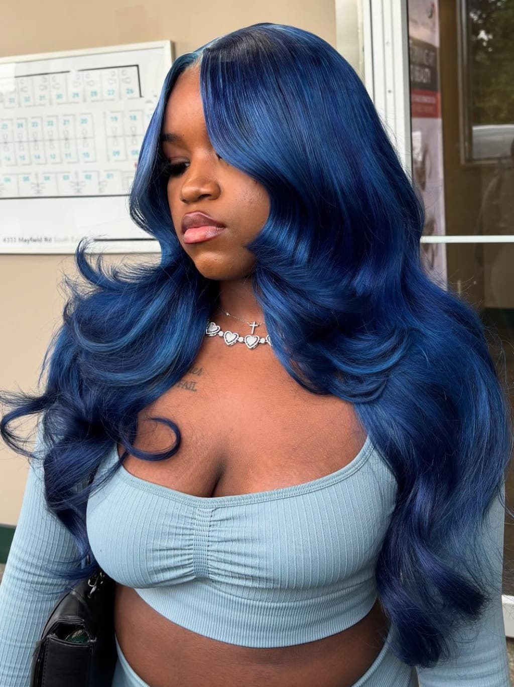 Dorsanee Dark Blue Body Wave 13x4 HD Lace Front Virgin Human Hair Wigs - Image 2