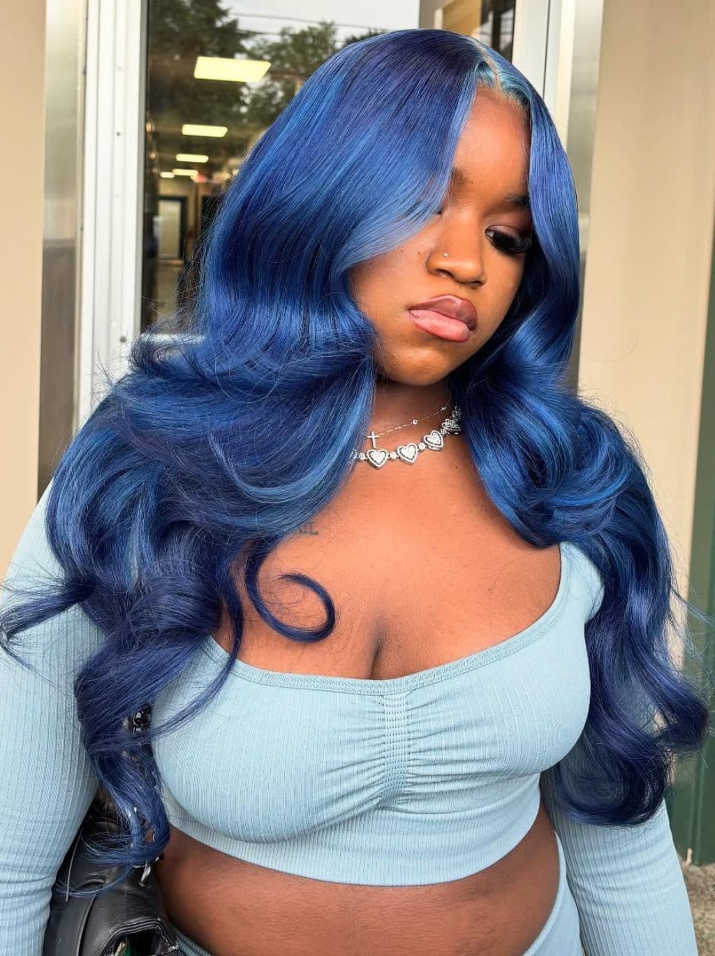 Dorsanee Dark Blue Body Wave 13x4 HD Lace Front Virgin Human Hair Wigs - Image 3
