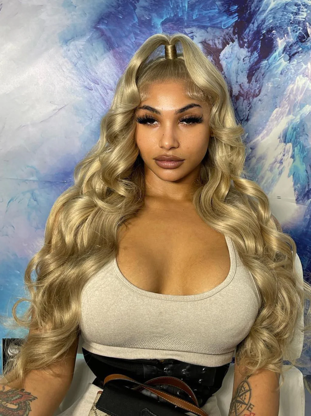 Dorsanee Dark Golden Blonde 13x4 Lace Front Body Wave Human Hair Wigs 200 Density - Image 2