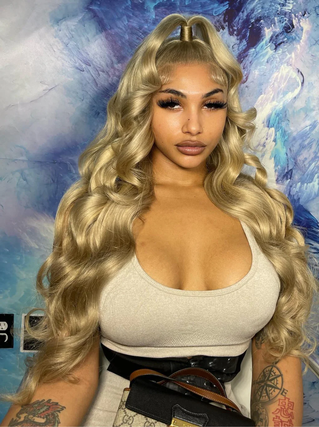 Dorsanee Dark Golden Blonde 13x4 Lace Front Body Wave Human Hair Wigs 200 Density - Image 3