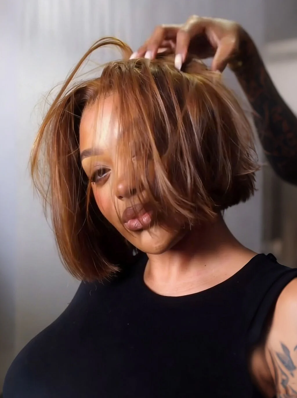 Dorsanee Elegant Bob Brown Short 13x4 Lace Front Virgin Human Hair Wigs - Image 2