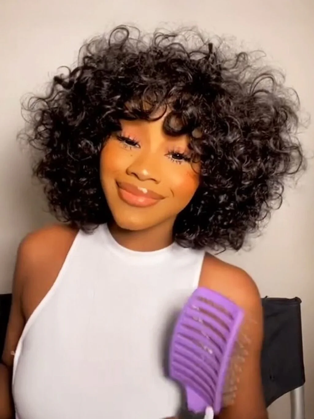Dorsanee Elegant Short Bob Bouncy Loose Curls 13x4 Lace Front Virgin Human Hair Wigs - Image 2