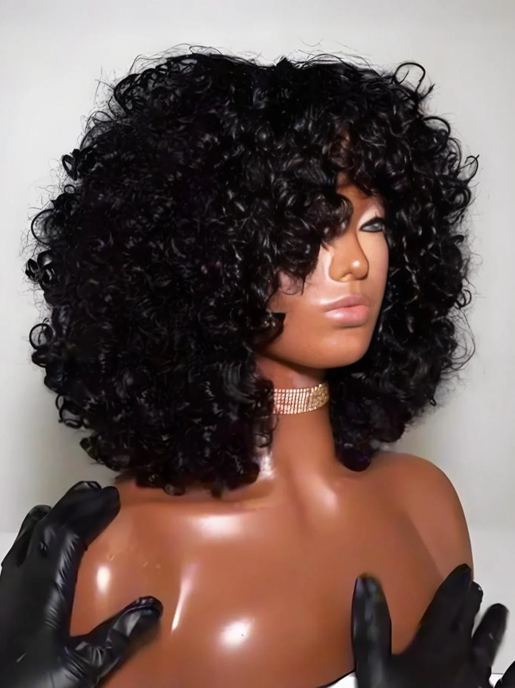 Dorsanee Elegant Short Bob Bouncy Loose Curls 13x4 Lace Front Virgin Human Hair Wigs - Image 4