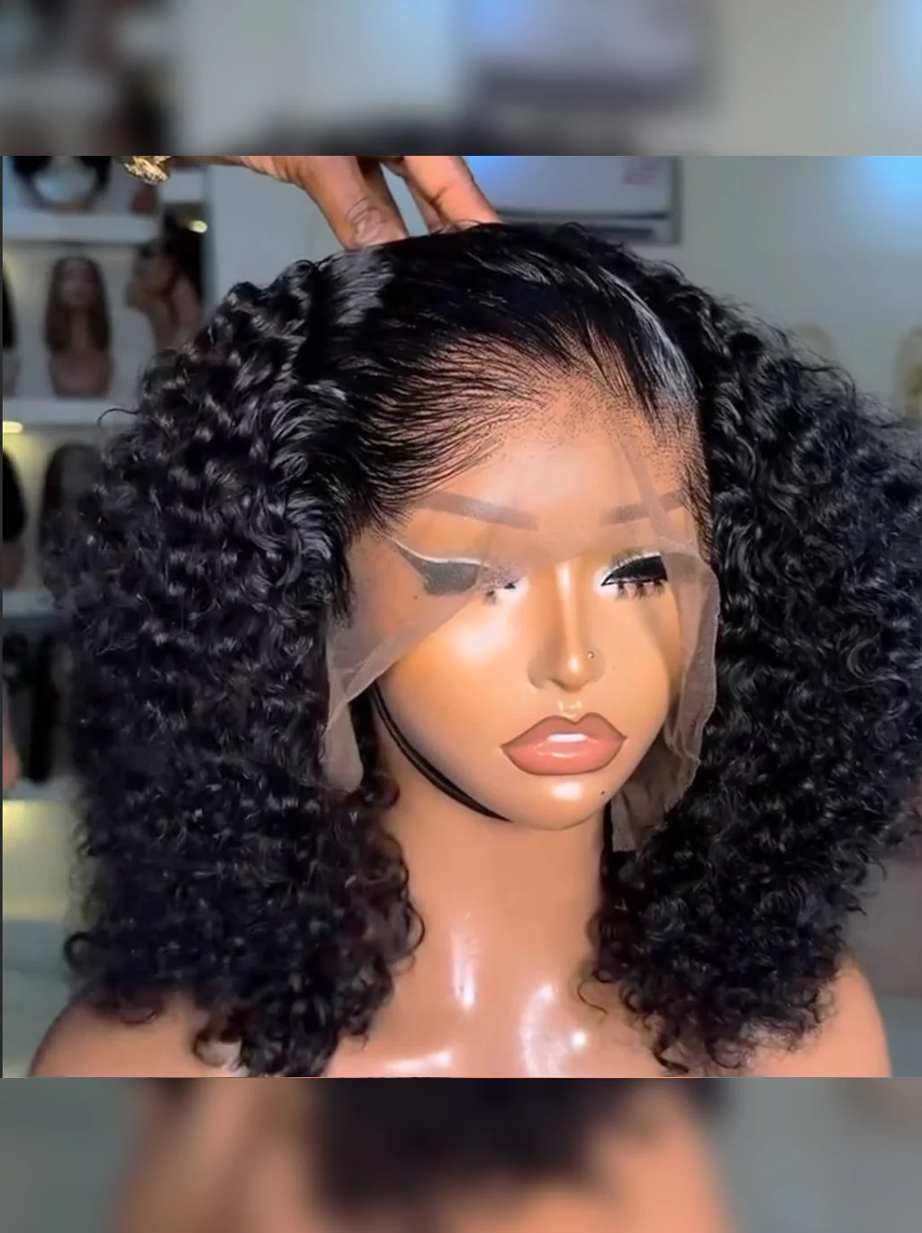 Dorsanee Elegant Short Bob Kinky Curly 13x4 Lace Front Virgin Human Hair Wigs - Image 5