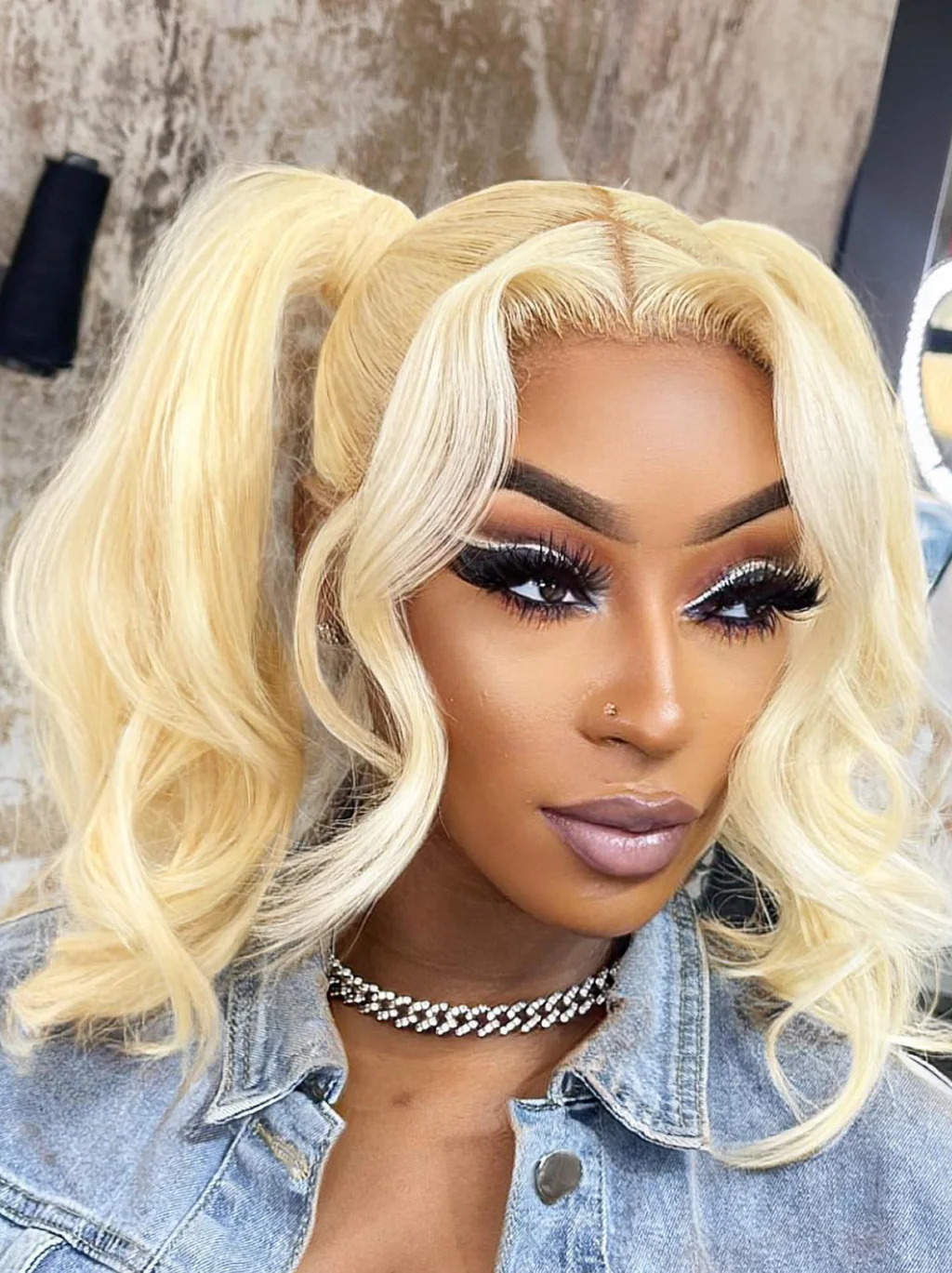 Dorsanee Full Lace Front 613 Blonde Straight Body Wave Human Hair Wigs - Image 3
