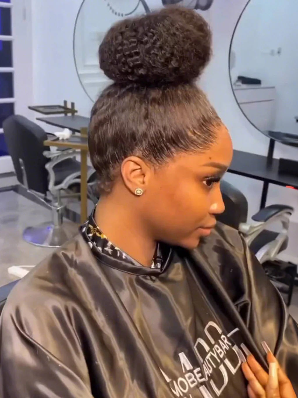 Dorsanee Full Lace Updo Ponytails Buns Friendly Kinky Curly Human Hair Wigs - Image 3