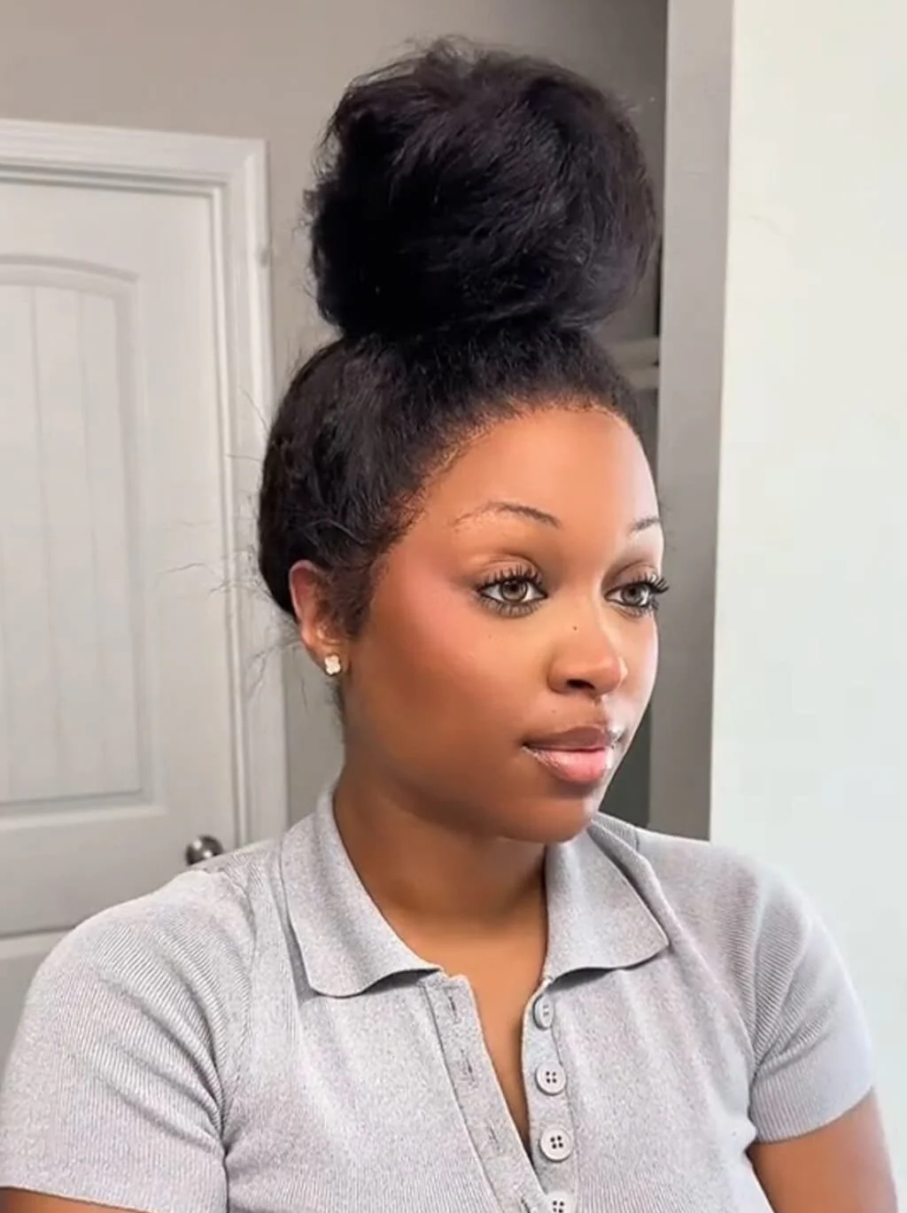 Dorsanee Full Lace Ventilated Airy Updo Buns All-Style Friendly Yaki Human Hair Wigs - Image 3