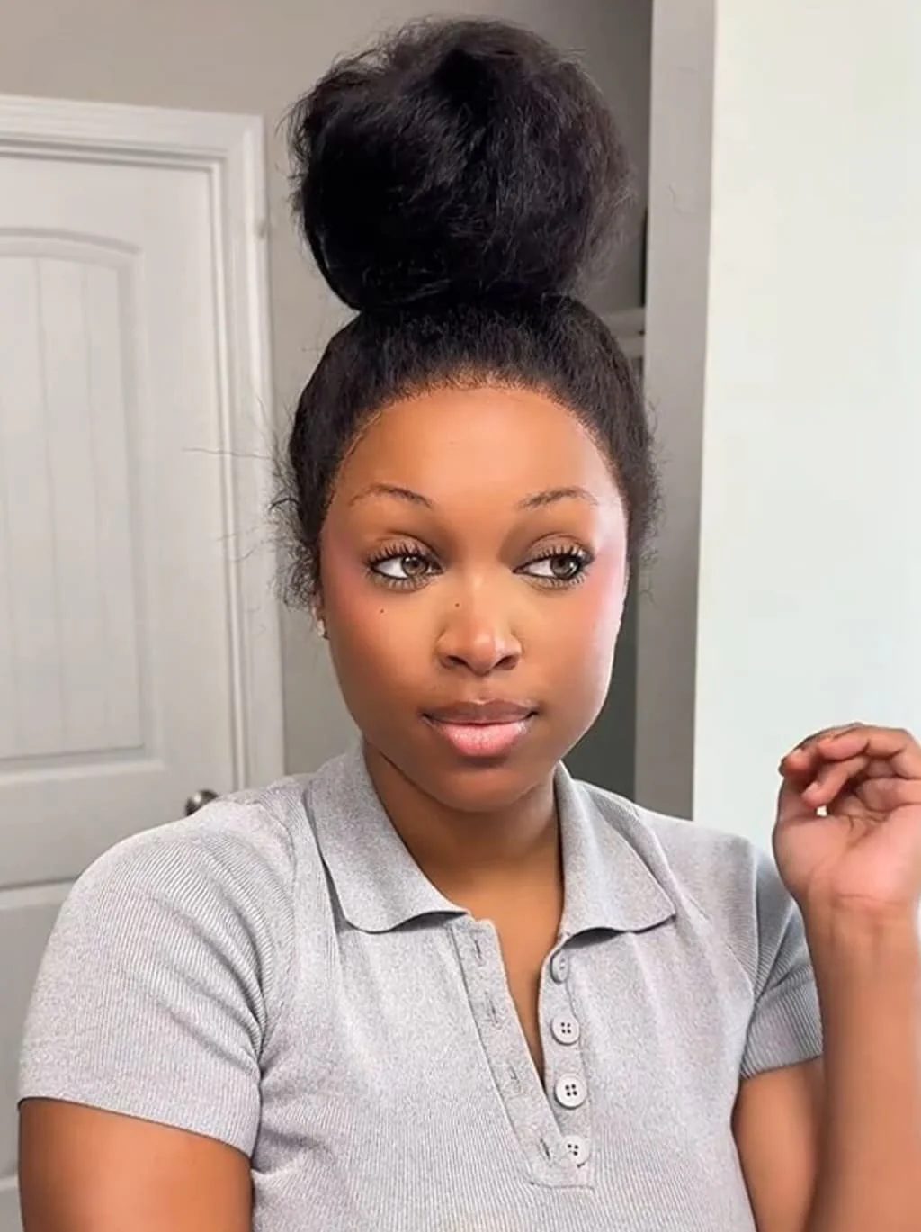 Dorsanee Full Lace Ventilated Airy Updo Buns All-Style Friendly Yaki Human Hair Wigs - Image 5