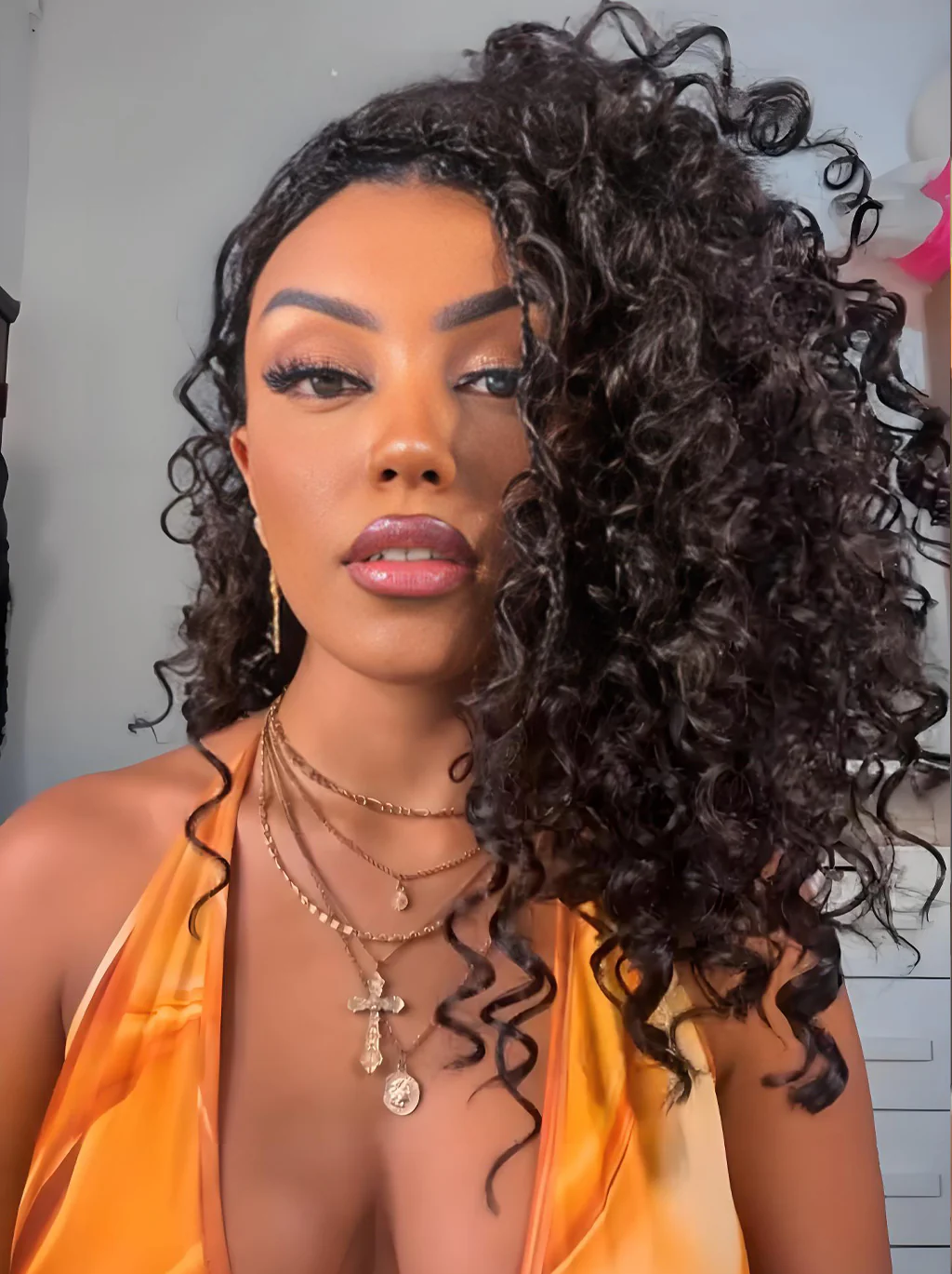 Dorsanee Full Lace Ventilated Part Anywhere Crimped Deep Curly Virgin Human Hair Wigs - Image 3