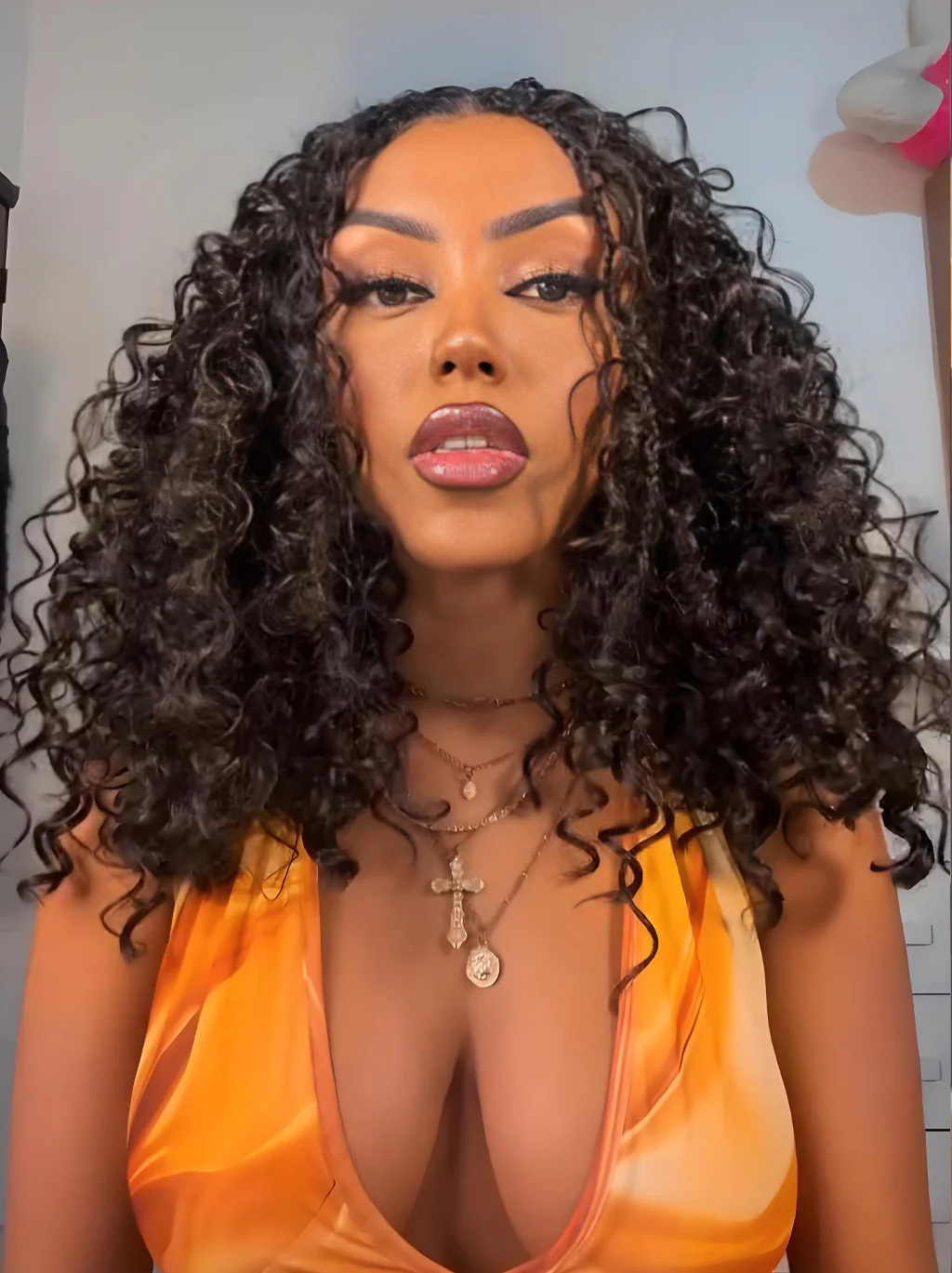 Dorsanee Full Lace Ventilated Part Anywhere Crimped Deep Curly Virgin Human Hair Wigs - Image 4