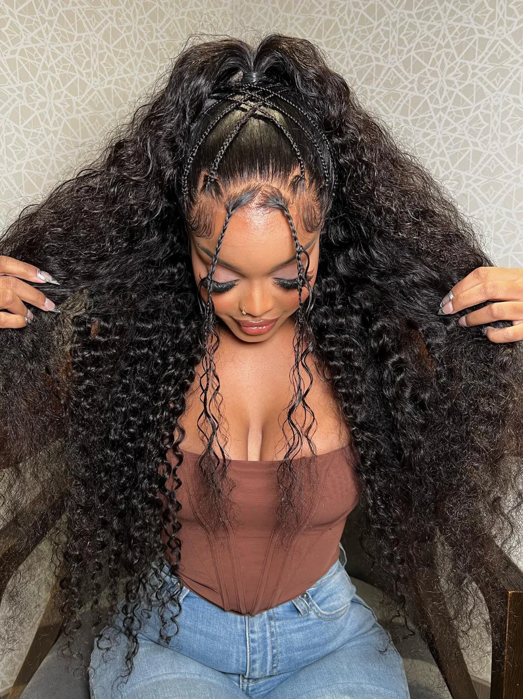 Dorsanee Full Lace Ventilated Part Anywhere Human Hair Wigs Burmese Curly Straight Body Loose Deep Wave Hair Wig - Image 14