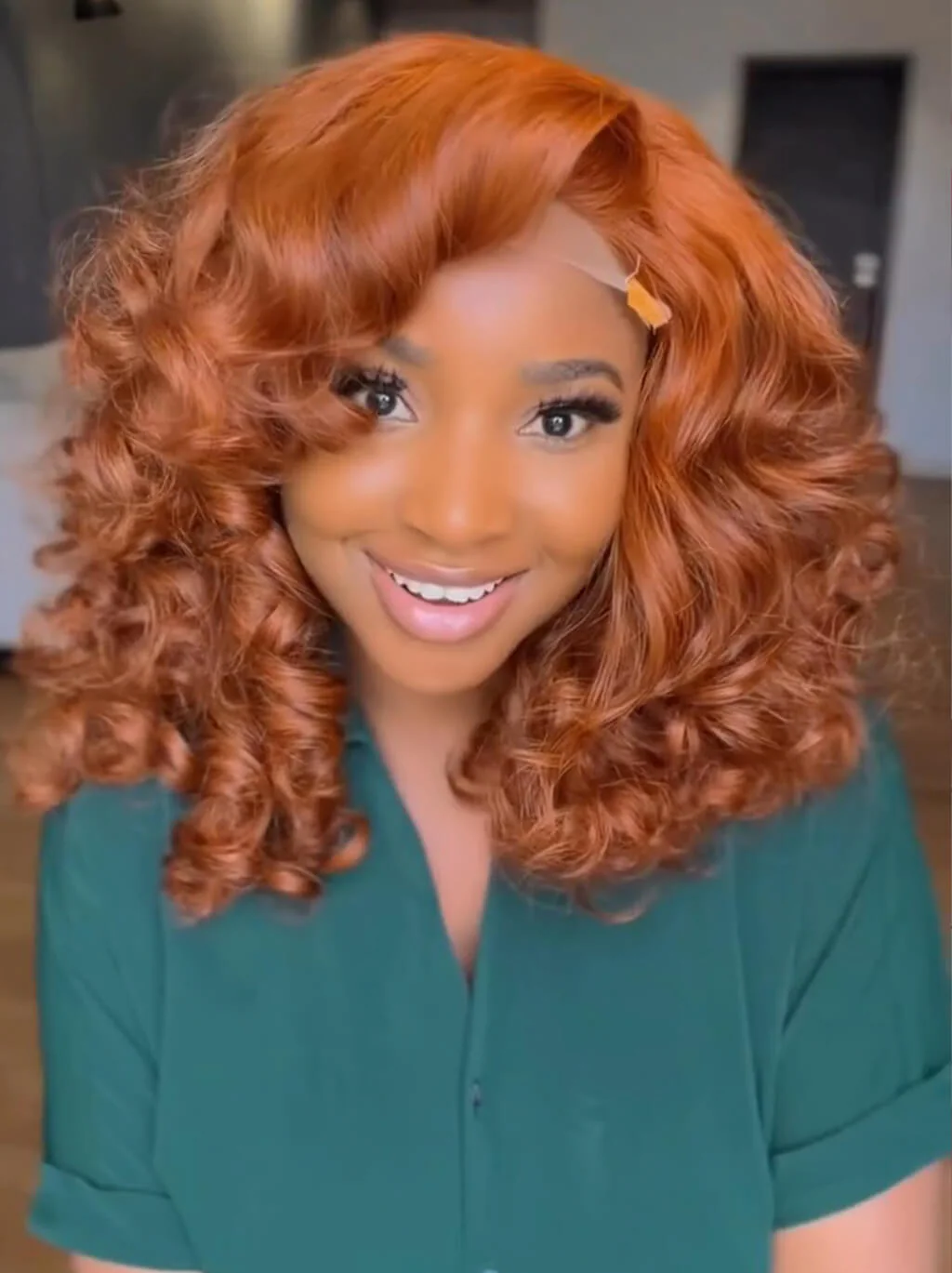 Dorsanee Ginger Orange Mature Short Bob Loose Body Wave Human Hair Wigs - Image 3