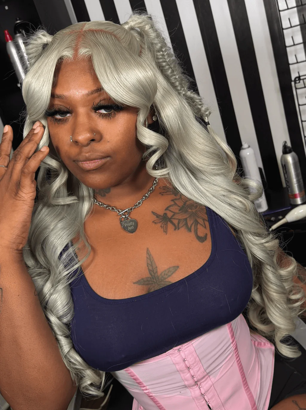Dorsanee Grey Color 200 Density 13x4 HD Lace Front Body Wave Hair Wigs - Image 3