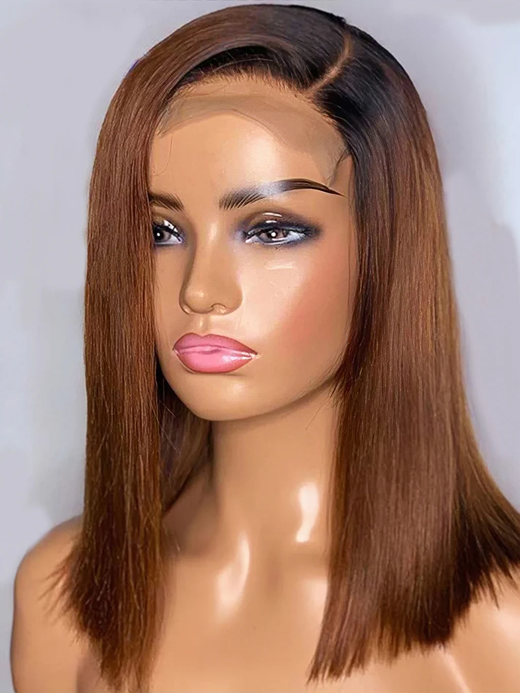 Dorsanee Ombre 1B/30 Natural Black Dark Brown Wig 4x4 13x4 Lace Front Human Hair Wigs Short Bob Wig - Image 7