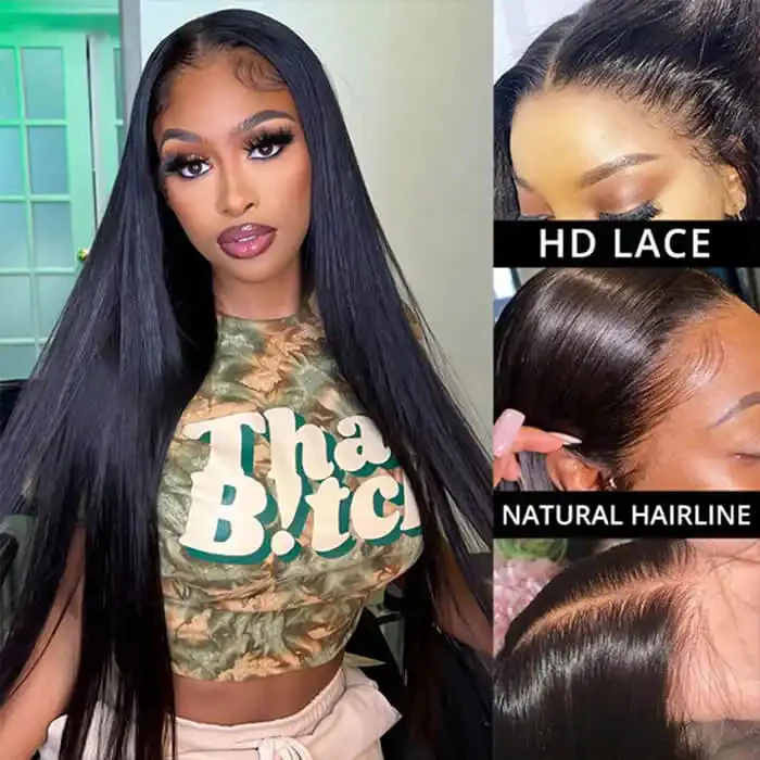 Dorsanee 13x4 HD Lace Front 180% Density Bone Straight Human Hair Wigs - Image 5