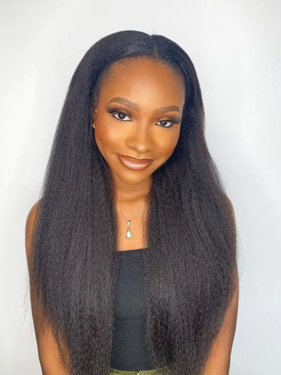 Dorsanee 250 Density 13x4 Lace Front Kinky Straight Human Hair Wigs with Baby Hair 180% Density Affordable Wigs For Women - Image 3