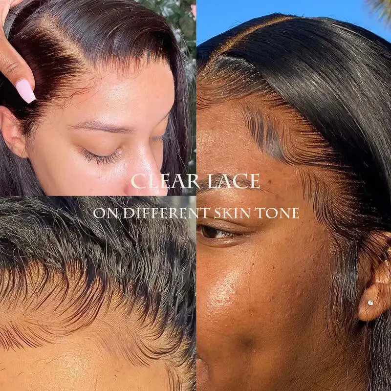 Dorsanee 250 Density 13x6 Kinky Straight Transparent Lace Front Wig 100% Virgin Human Hair Wig - Image 8