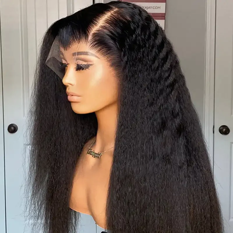Dorsanee 250 Density 13x6 Kinky Straight Transparent Lace Front Wig 100% Virgin Human Hair Wig - Image 9