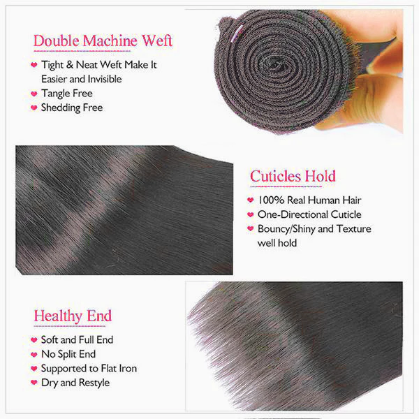 Dorsanee 18A 3Bundles Straight Hair Brazilian Human Hair Bundles Remy Hair Weave - Image 3