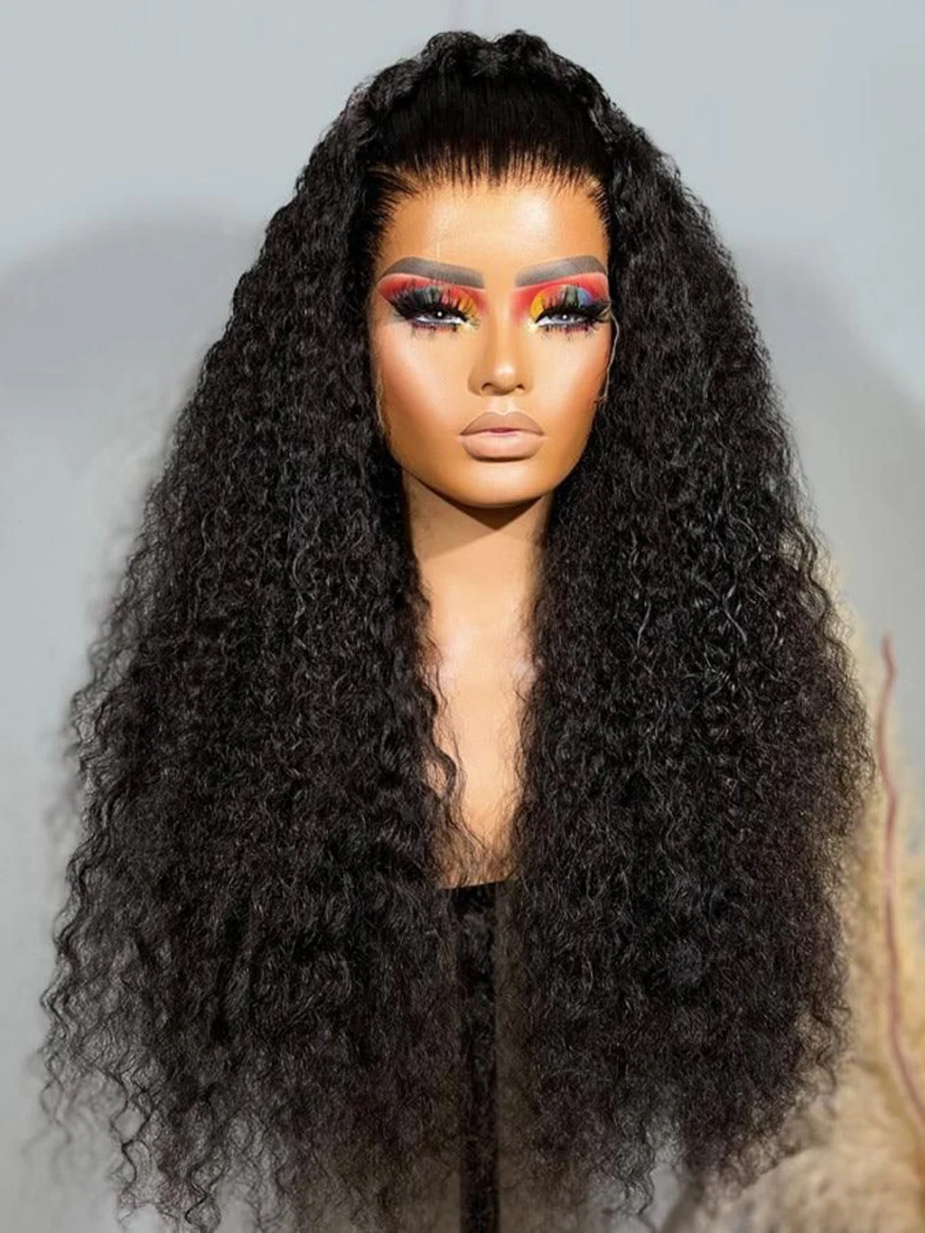 Dorsanee 360 Lace Front Jerry Curly Hair Wigs Pre Plucked With Baby Hair Natural Black Color Wigs - Image 3