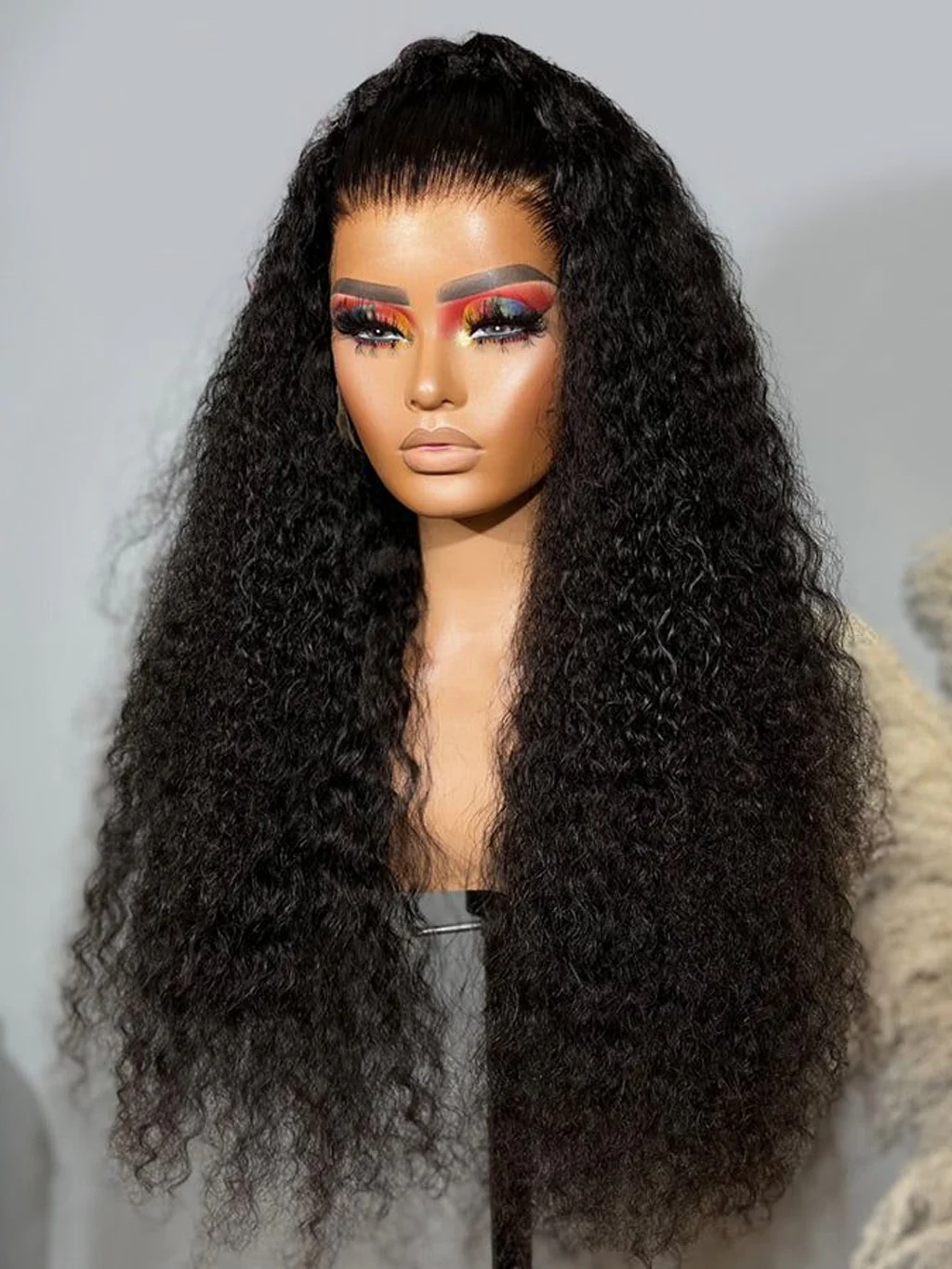 Dorsanee 360 Lace Front Jerry Curly Hair Wigs Pre Plucked With Baby Hair Natural Black Color Wigs - Image 5