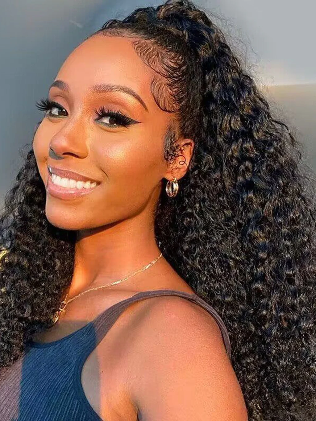 Dorsanee 360 Lace Front Jerry Curly Hair Wigs Pre Plucked With Baby Hair Natural Black Color Wigs - Image 7
