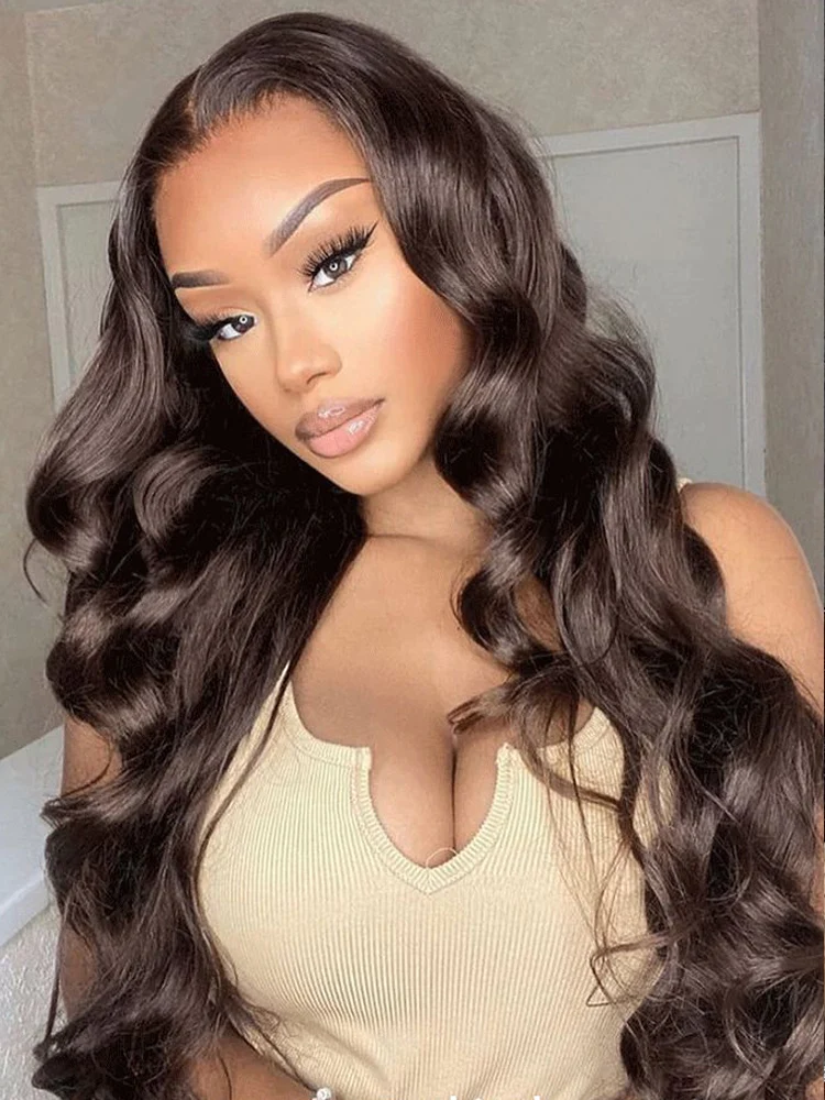 Dorsanee 250 Density Brown #4 Colored Body Wave 13x4/5x5 HD Lace Front Virgin Human Hair Wig - Image 5