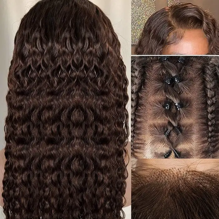 Dorsanee #4 Chocolate Brown Curly Hair Wigs 13x4/5x5 HD Lace Frontal Wig Human Hair Wigs - Image 4