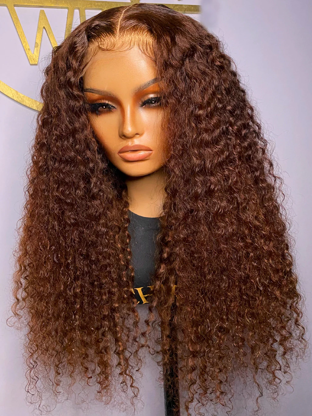 Dorsanee #4 Chocolate Brown Curly Hair Wigs 13x4/5x5 HD Lace Frontal Wig Human Hair Wigs - Image 5