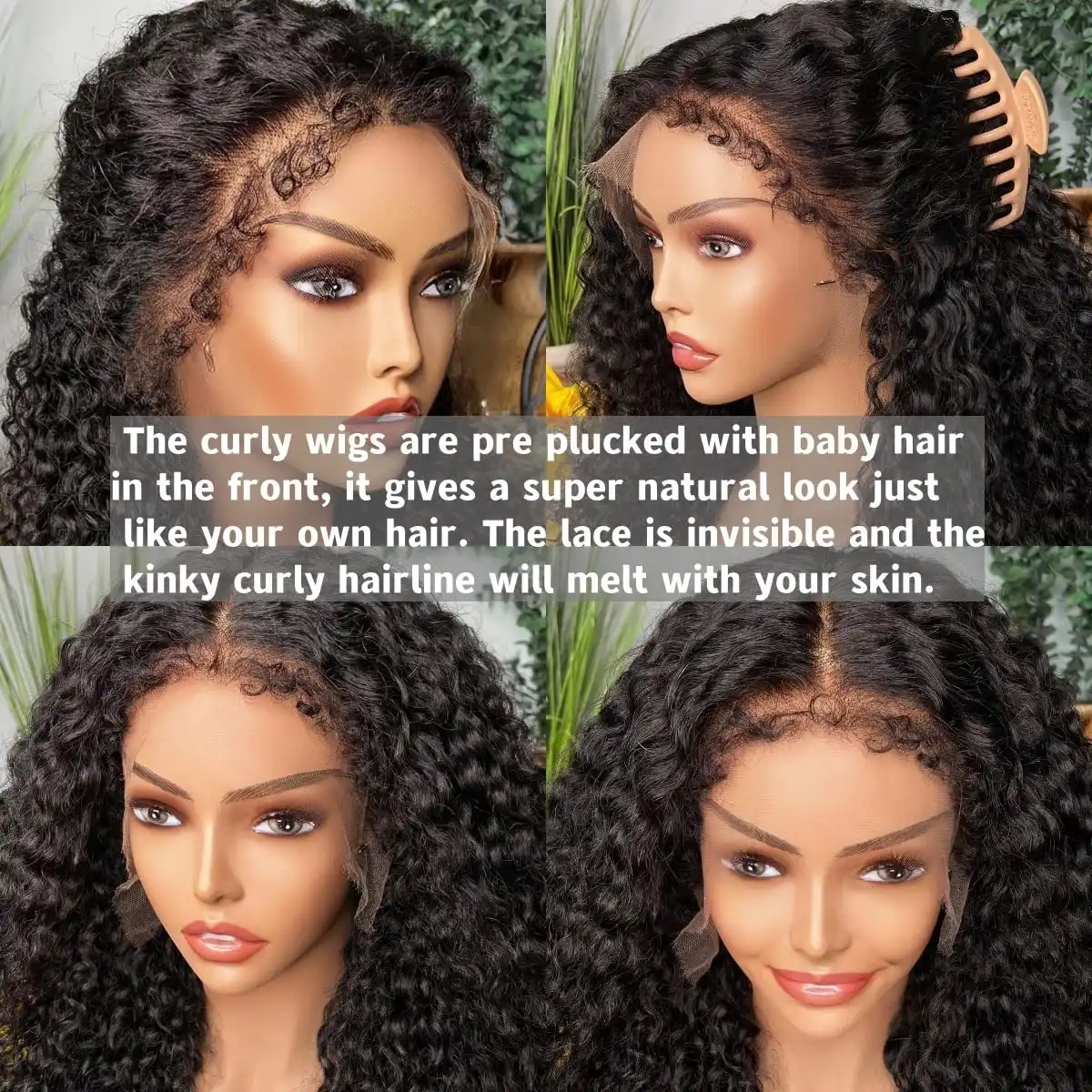 Dorsanee 4C Kinky Edge Wig Realistic Hairline Jerry Curly 13x4 Lace Front Wig - Image 7