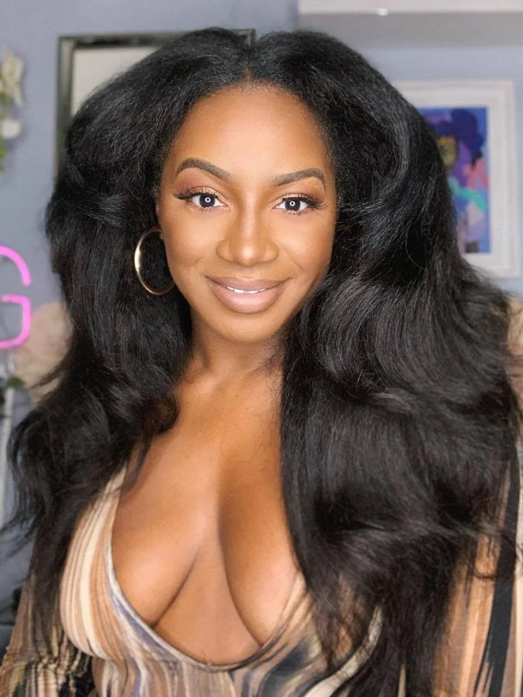 Dorsanee 4C Edge Kinky Straight Lace Wig 13X4 Lace Front Yaki Straight Wigs With Baby Hair Human Hair Wigs - Image 5