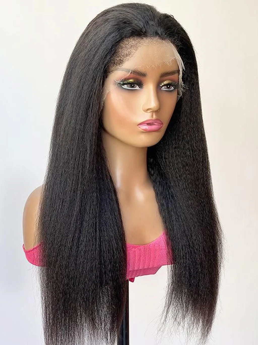 Dorsanee 4C Edge Kinky Straight Lace Wig 13X4 Lace Front Yaki Straight Wigs With Baby Hair Human Hair Wigs - Image 7