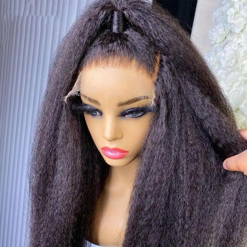 Dorsanee 250 Density 5x5 Pre Plucked HD Lace Closure Wigs Human Hair Kinky Straight Glueless Lace Wigs Realistic Look Natural Black Color - Image 5