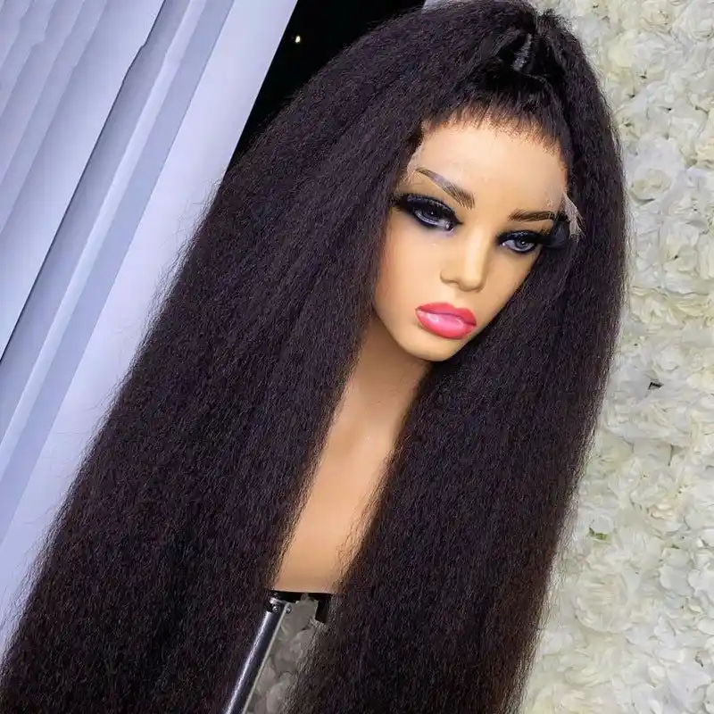 Dorsanee 250 Density 5x5 Pre Plucked HD Lace Closure Wigs Human Hair Kinky Straight Glueless Lace Wigs Realistic Look Natural Black Color - Image 6