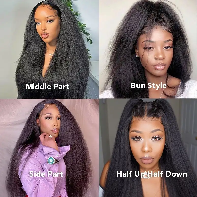 Dorsanee 250 Density 5x5 Pre Plucked HD Lace Closure Wigs Human Hair Kinky Straight Glueless Lace Wigs Realistic Look Natural Black Color - Image 9