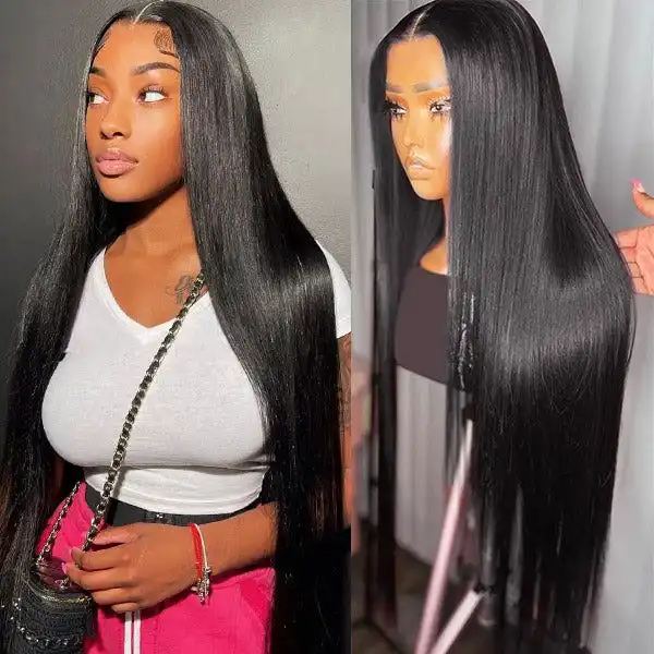Dorsanee 250 Density Pre plucked 5x5 Transparent Lace Closure Human Hair Wigs Straight Hair Wig - Image 3
