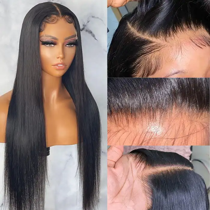 Dorsanee 250 Density Pre plucked 5x5 Transparent Lace Closure Human Hair Wigs Straight Hair Wig - Image 6